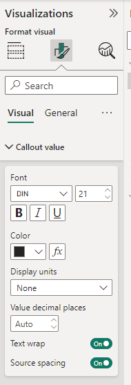 Format visual area