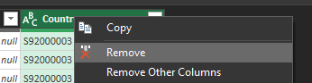 remove columns