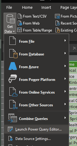 Launch Power Query Editor…