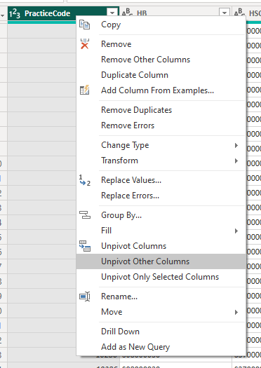 Unpivot Other Columns