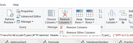 Remove unnecessary columns