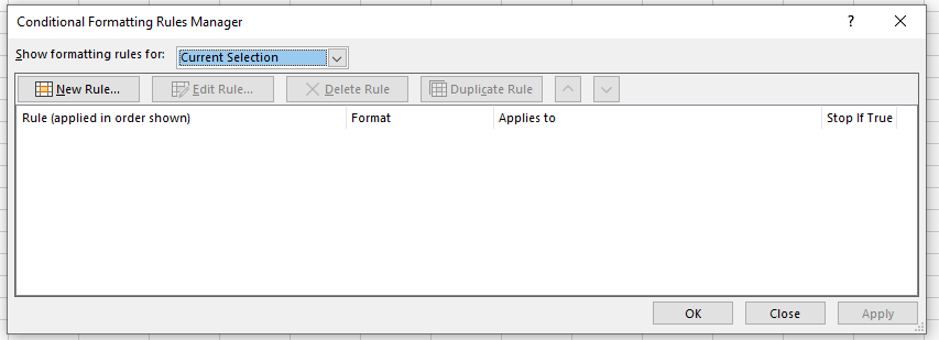 Conditional formatting rules