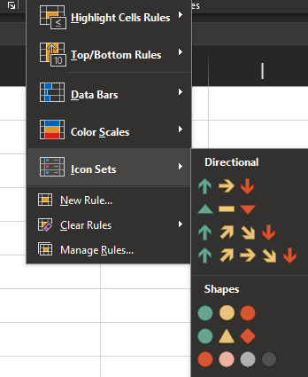 RAG reporting with icon sets