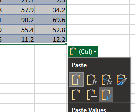 transpose option