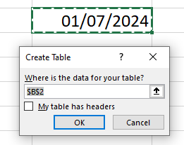 Create a table