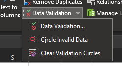 the data validation tool