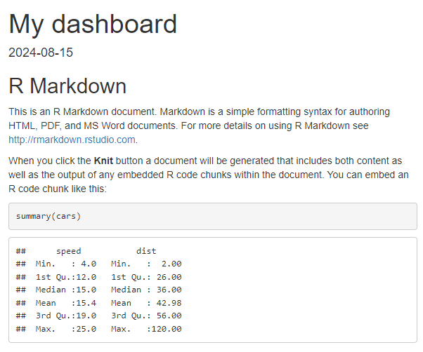 Boilerplate dashboard