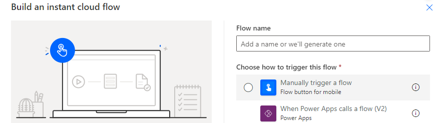 Manually trigger a flow