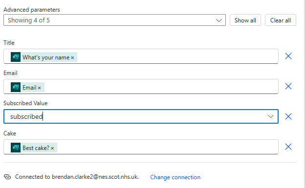 Map form values to List