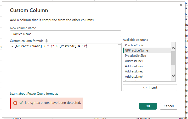 New custom column