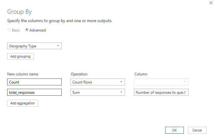 Multiple aggregations