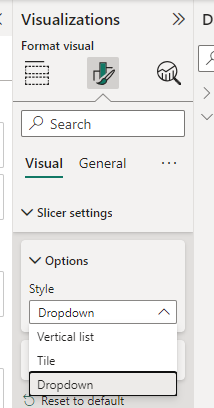 Dropdown slicer
