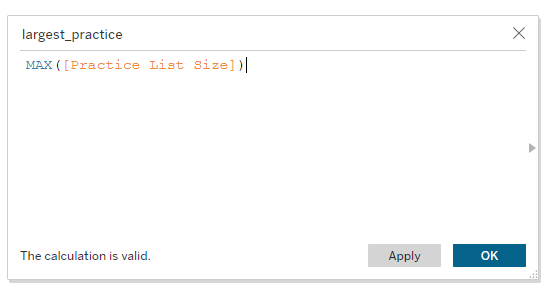 Calculate the largest practice