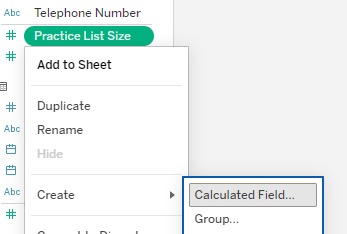 select Create > Calculated Field…